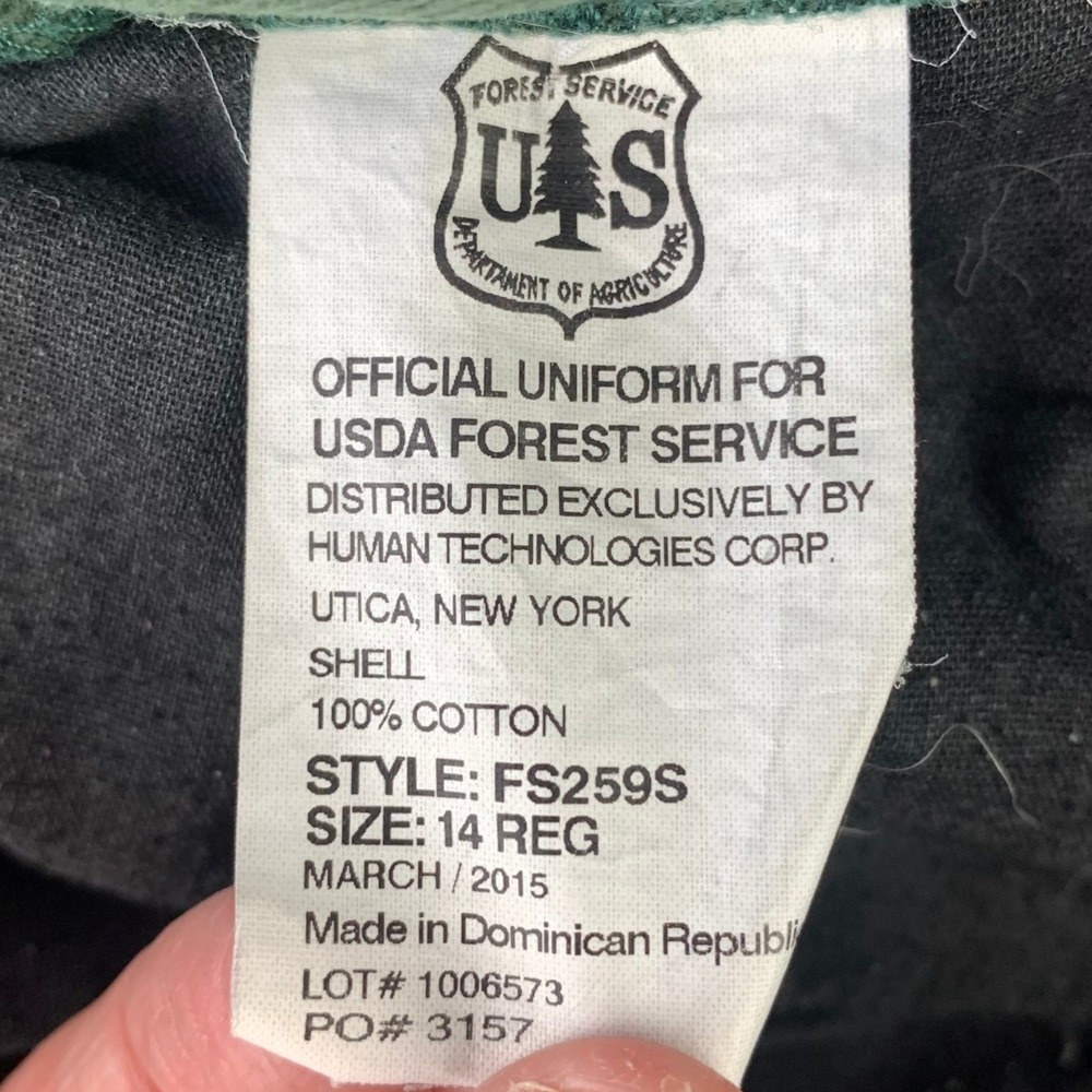 Forest Service Official Uniform Pants Bootcut Womens 14 Green‎ Workwear Vintage - Picture 6 of 11